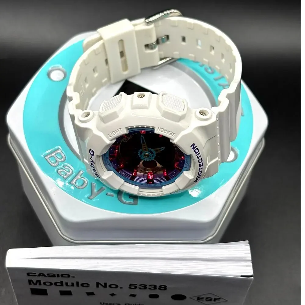 Casio Baby-G BA112-7A White Analog Digital Women's Watch NIB Discontinued